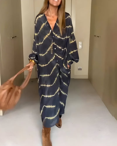 Julia™ | Boho pruhované maxi šaty