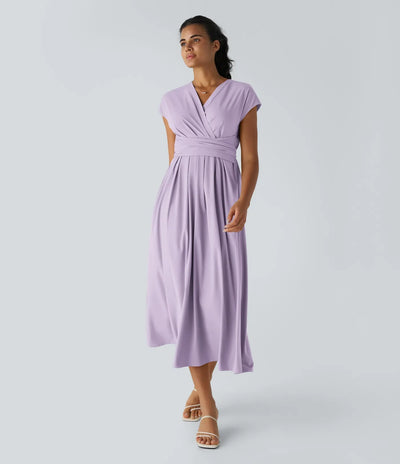 LYNN - Elegantní zavinovací šaty s vysokým pasem