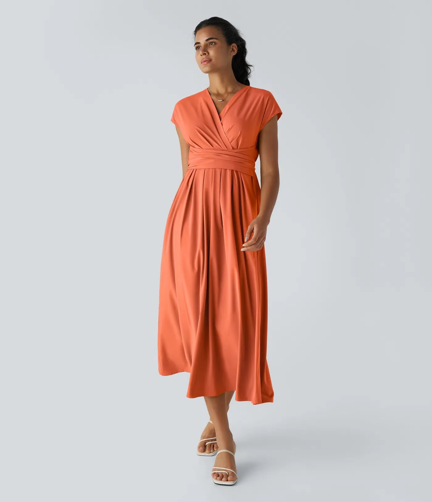 LYNN - Elegantní zavinovací šaty s vysokým pasem