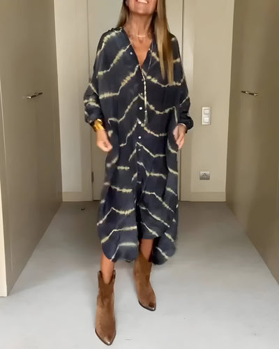 Julia™ | Boho pruhované maxi šaty
