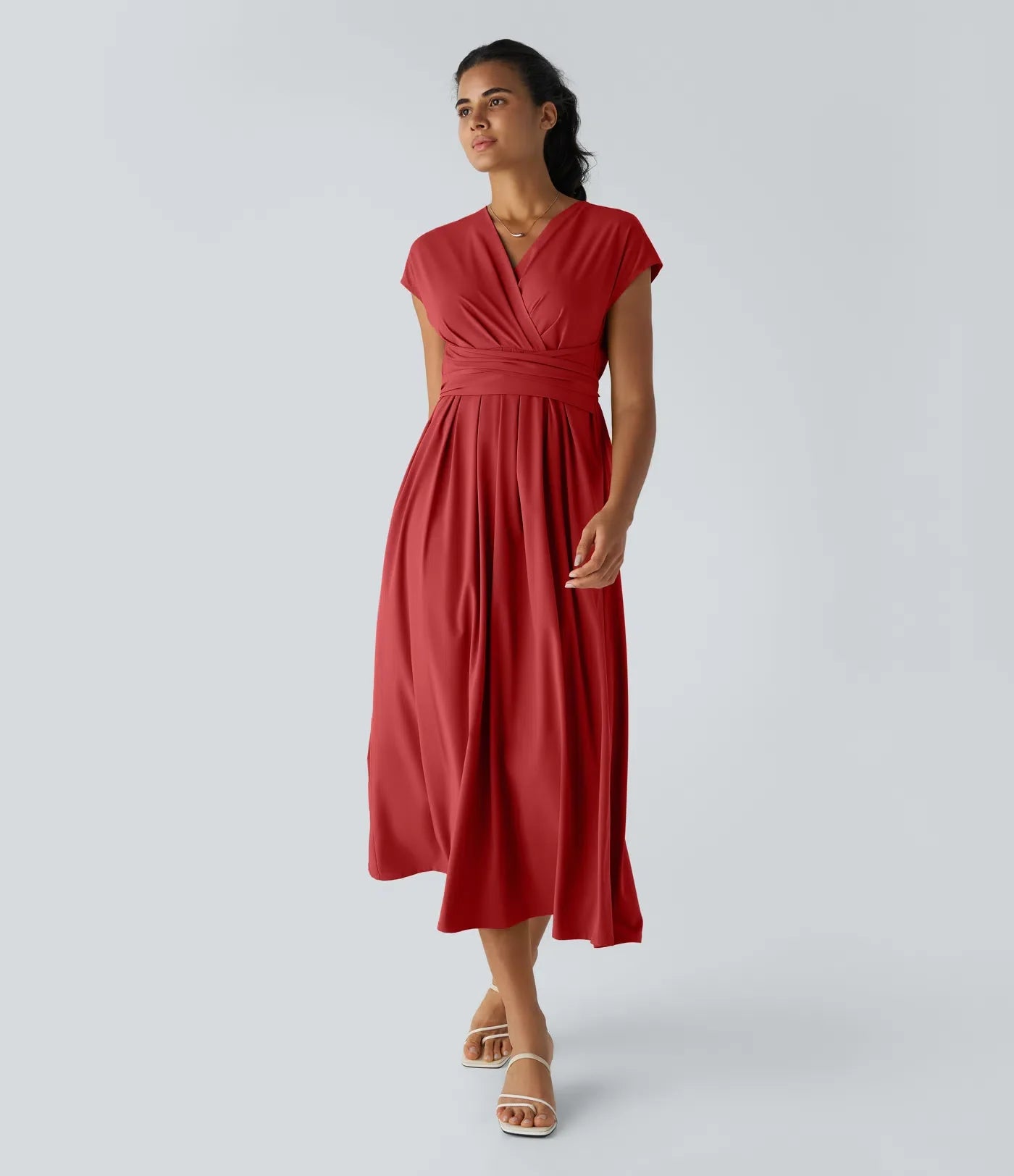 LYNN - Elegantní zavinovací šaty s vysokým pasem