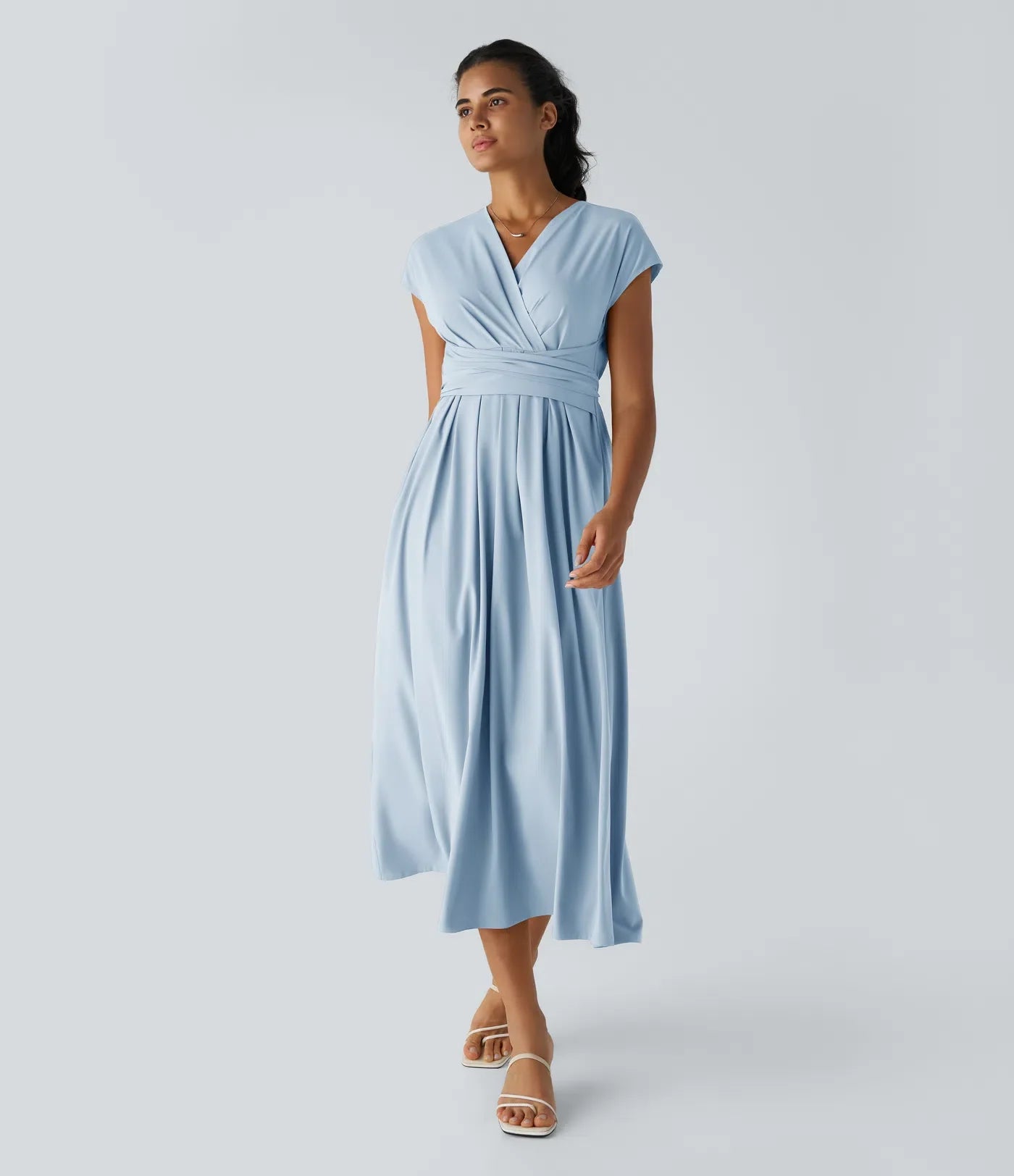 LYNN - Elegantní zavinovací šaty s vysokým pasem