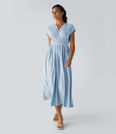 LYNN - Elegantní zavinovací šaty s vysokým pasem