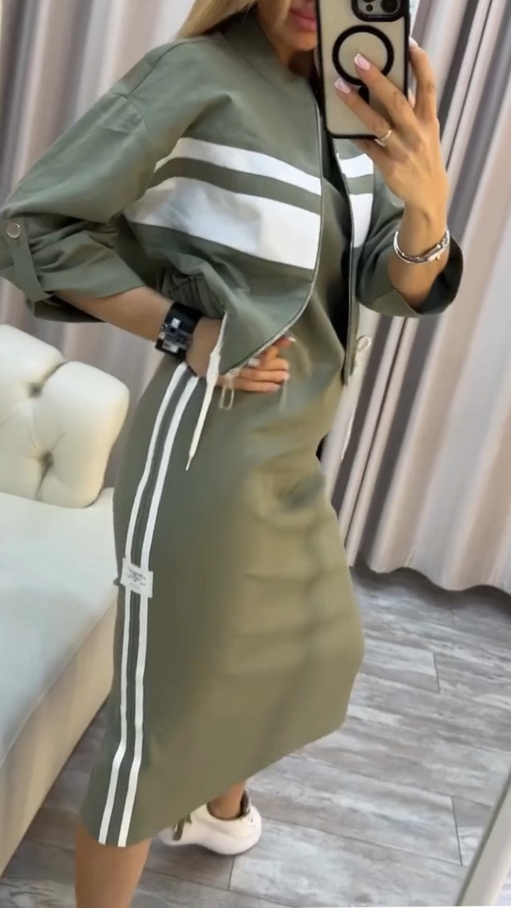 Veronika™ | Dámské šaty s kulatým výstřihem a ležérním sakem