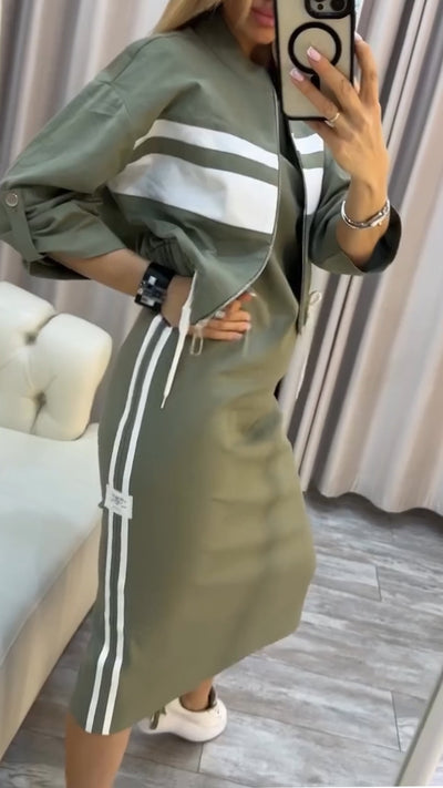 Veronika™ | Dámské šaty s kulatým výstřihem a ležérním sakem