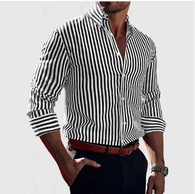 Melker™ - Pruhovaná pánská košile – Elegantní a sebevědomá