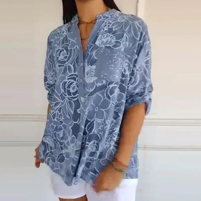 Lucie™ | Elegantní květinová halenka s lehkým střihem